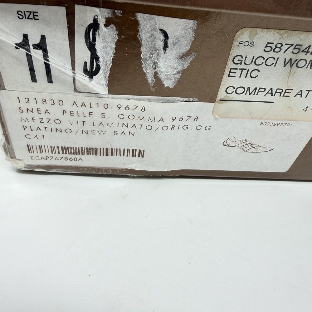 Gucci Guccissima Metallic Gold Canvas Leather‎ Hook Loop Sneakers Women 11 - Picture 15 of 15
